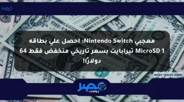 معجبي Nintendo Switch: احصل على بطاقة MicroSD 1 تيرابايت بسعر تاريخي منخفض فقط 64 دولارًا!